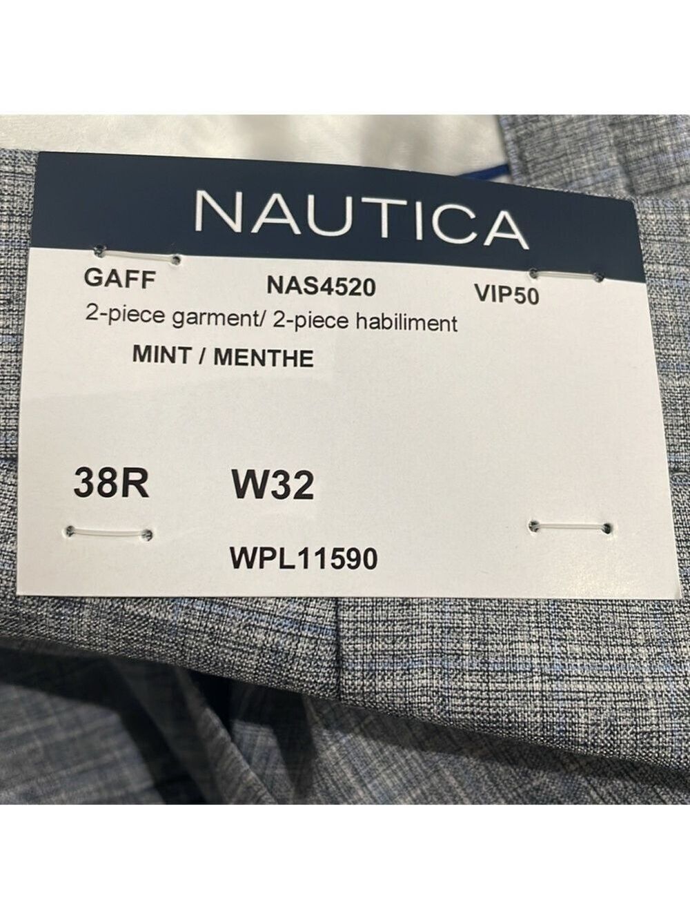 Nautica Men’s Modern Fit 2 Piece Stretch Suit Jacket in Classic Grey/Blue - NWT - Picture 2 of 5